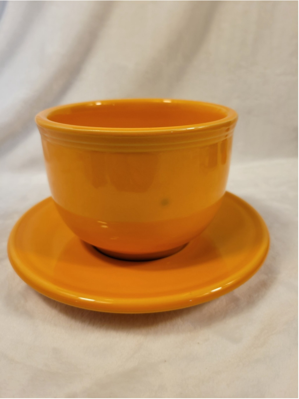 Fiesta JUMBO Chili Bowl & Jumbo Saucer Set Fiestaware Homer Laughlin Tangerine